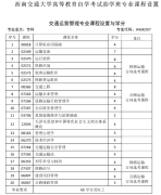 西南交通大学高等教育自学考试助学班专业课程设置